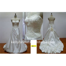 gorgeous and romentic lace and handmade flowers designer wedding gown